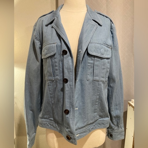 MARC JACOBS VINTAGE WOMEN BLUE JACKET SIZE 52/L usa 100% Cotton - Picture 1 of 14